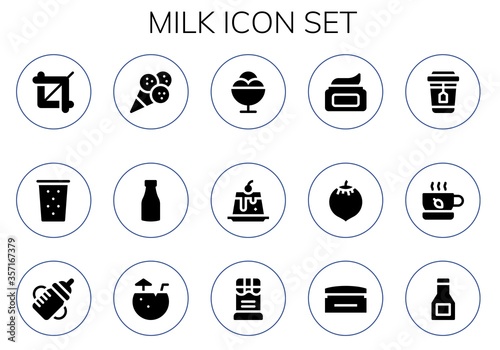 Modern Simple Set of milk Vector filled Icons