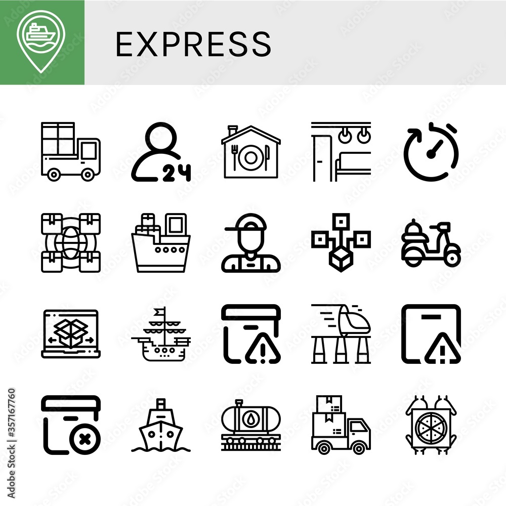 Set of express icons