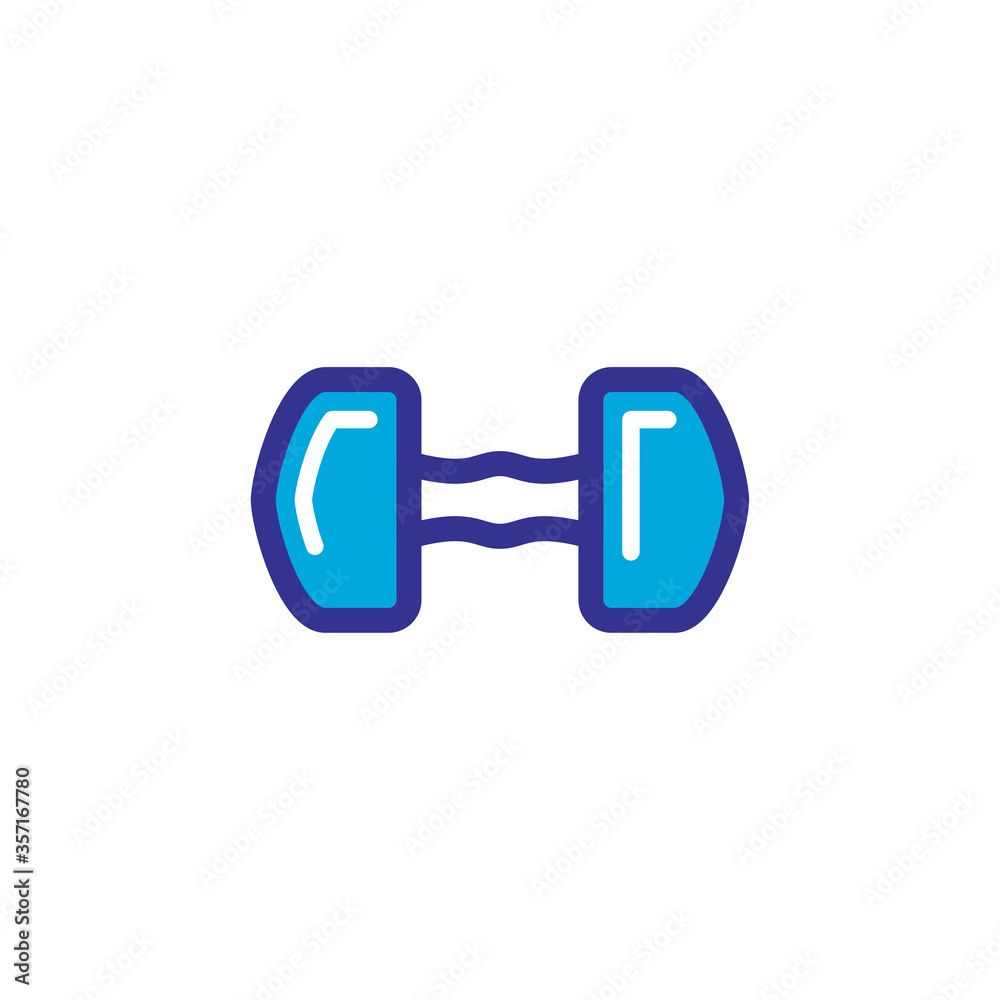 dumbell icon logo illustration, color style design