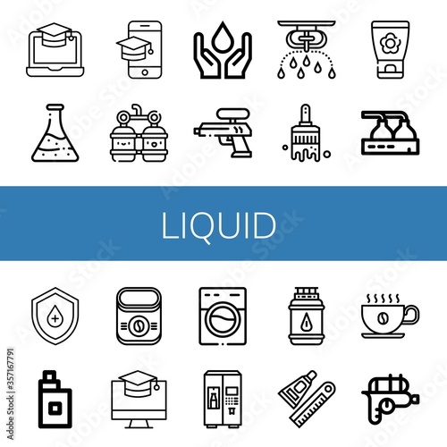 liquid simple icons set