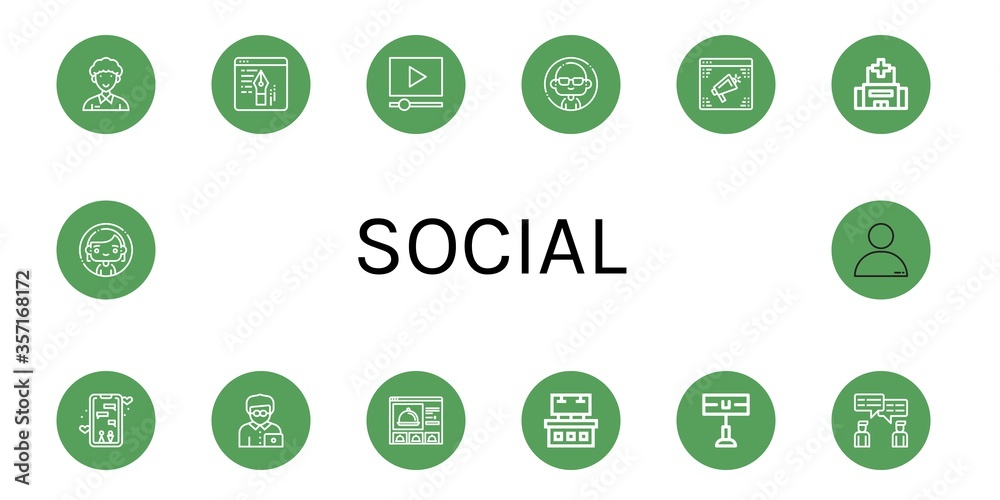 social simple icons set social simple icons set