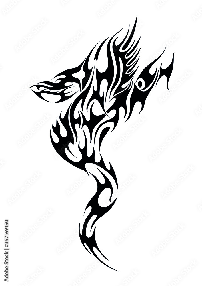 abstract tattoo jin spirit ghost symbol sticker abstract tattoo jin spirit ghost symbol sticker