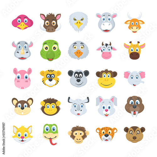 Pack Of Domestic and Animals Flat Vectors 