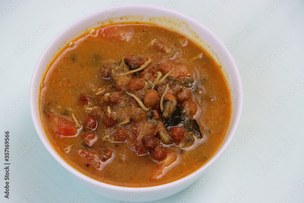 Sprouted kala chana curry, germinated chickpea gravy, Indian food Sprouted kala chana curry, germinated chickpea gravy, Indian food