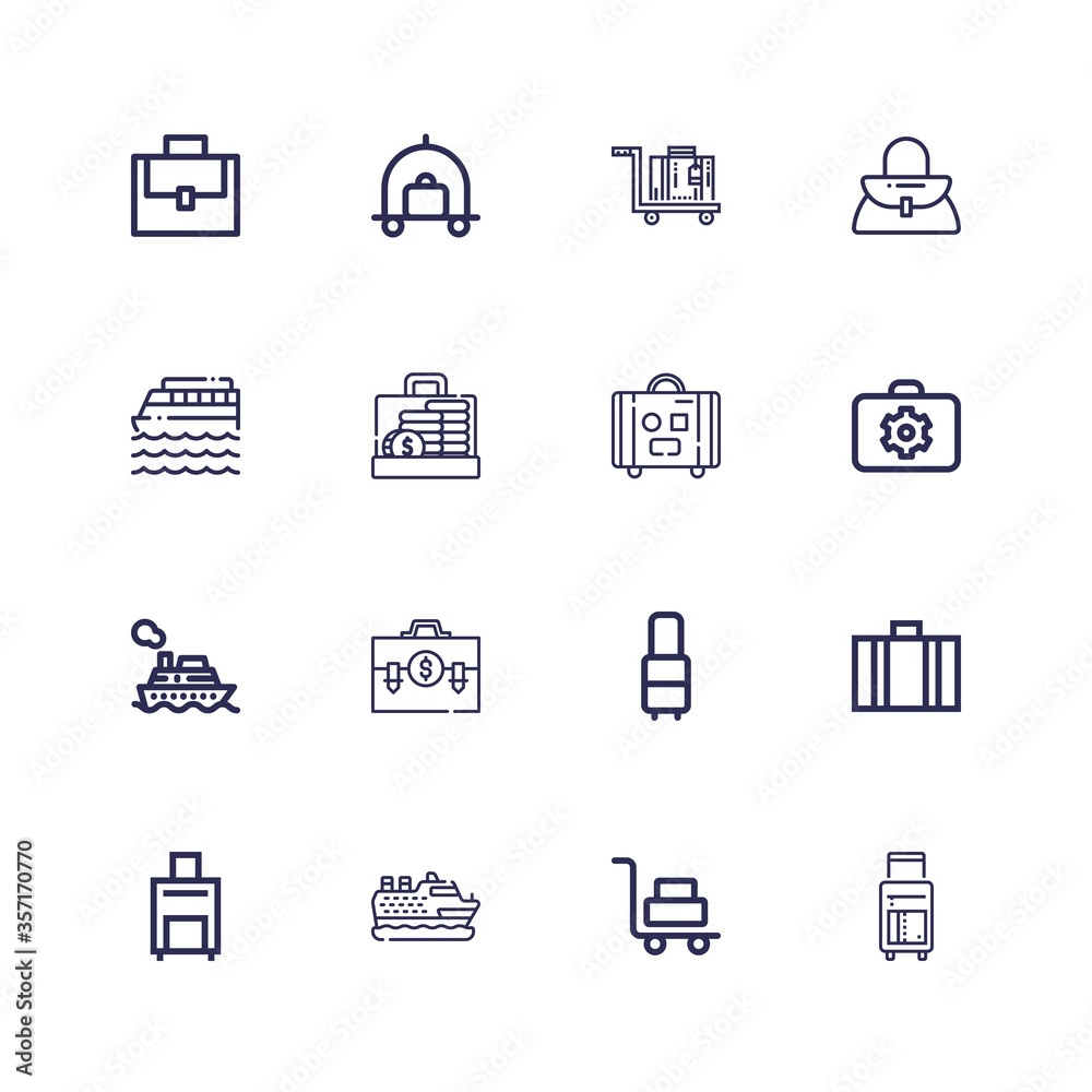 Editable 16 voyage icons for web and mobile