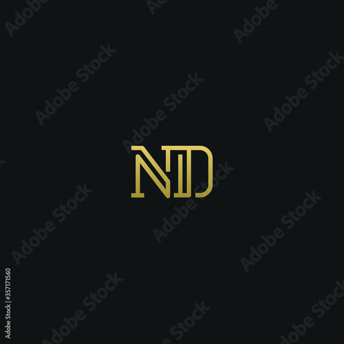 Creative modern elegant trendy unique artistic ND DN N D initial based letter icon logo. 