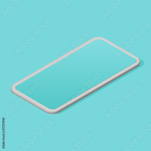 Smartphone frameless blank screen isolated flat. Purple Mockup generic device. UI or UX smartphone. Template for infographics or presentation 3D realistic phones. Mobile different angles