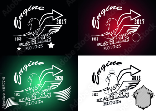 set engine technologic eagles motors logos store front
