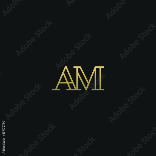 Creative modern elegant trendy unique artistic AM M MA A initial based letter icon logo. 