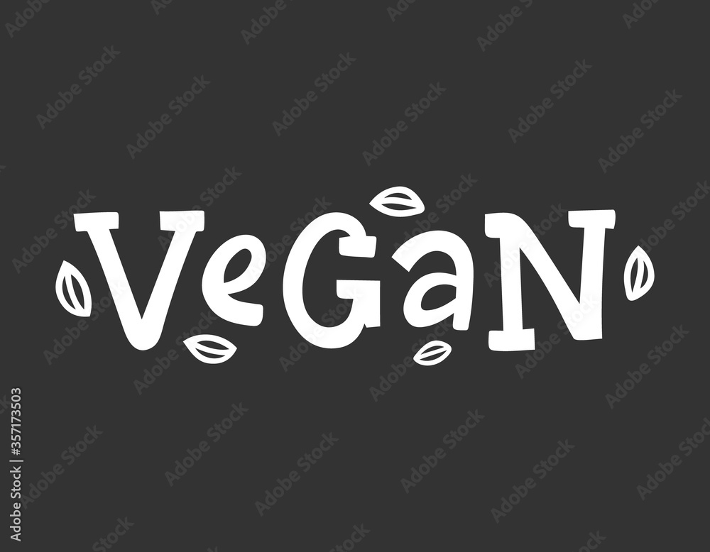 Fototapeta premium Vegan vector hand drawn lettering