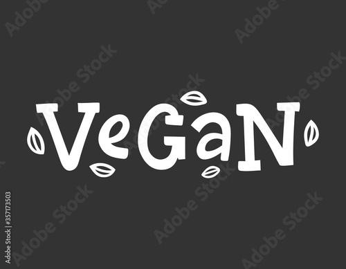 Vegan vector hand drawn lettering