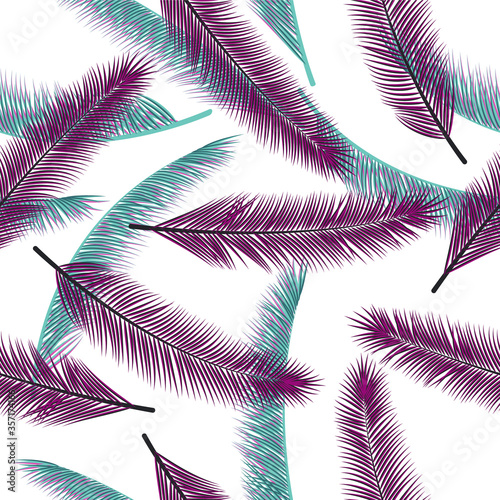 Natural feather fluff vector pattern. Abstract wrapping paper. Tribal boho feather fluff wallpaper seamless pattern.