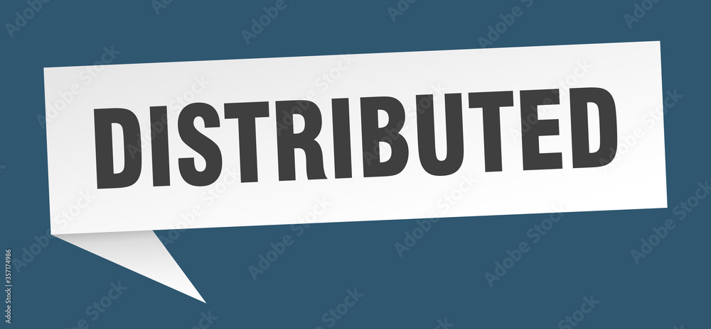 distributed banner. distributed speech bubble. distributed sign