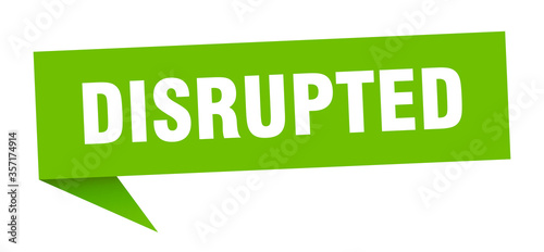 disrupted banner. disrupted speech bubble. disrupted sign