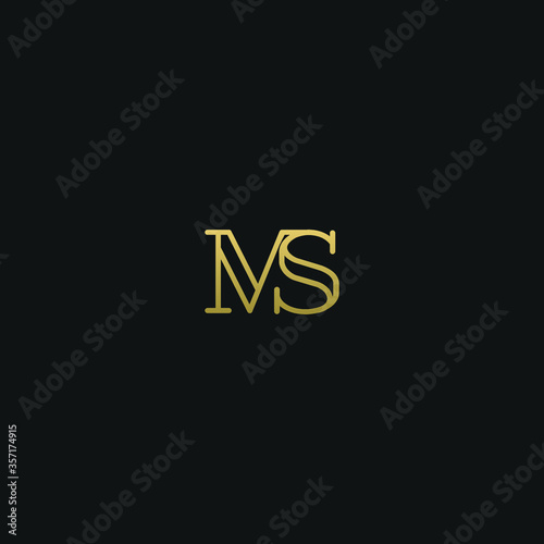 Creative modern elegant trendy unique artistic MS SM S M initial based letter icon logo.