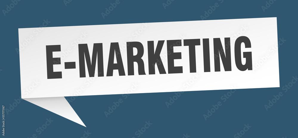 e-marketing banner. e-marketing speech bubble. e-marketing sign