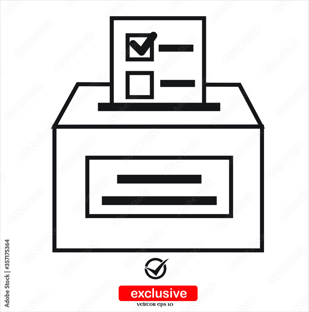 ballot box web icon.Flat design style vector illustration for graphic and web design. ballot box web icon.Flat design style vector illustration for graphic and web design.