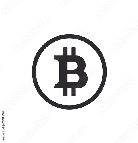 Bitcoin vector icon. Crypto currency symbol. Blockchain secure cryptocurrency.  Coin icon. Money symbol.