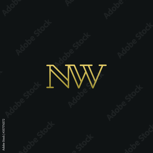 Creative modern elegant trendy unique artistic NW WN N W initial based letter icon logo.