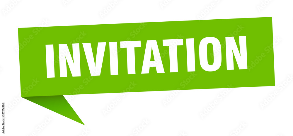 invitation banner. invitation speech bubble. invitation sign