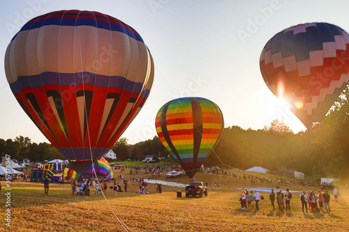 Balloon festival at sunset