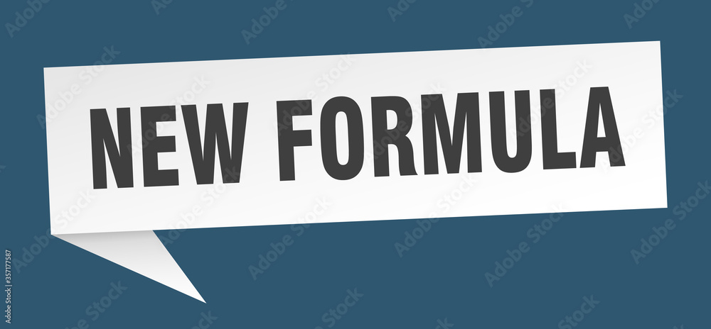 new formula banner. new formula speech bubble. new formula sign