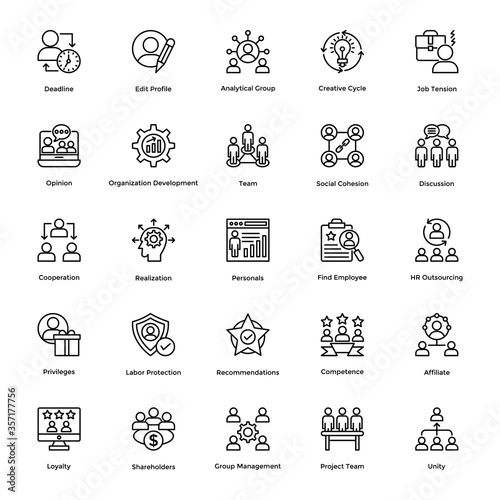 Project Management Line Icons