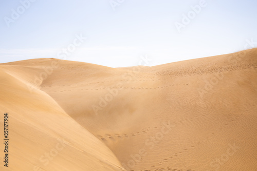 sand dunes against clear blue sky in Maspalomas  Gran Canaria