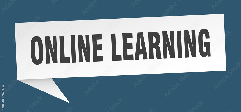 online learning banner. online learning speech bubble. online learning sign