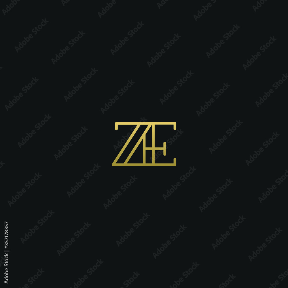 Creative modern elegant trendy unique artistic ZE EZ Z E initial based letter icon logo.