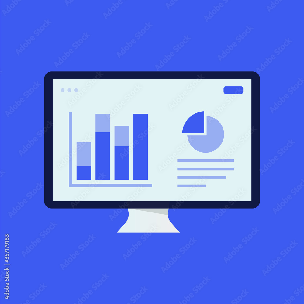 Data Analysis Design - Desktop Flat Vector Design Data Analysis Design - Desktop Flat Vector Design