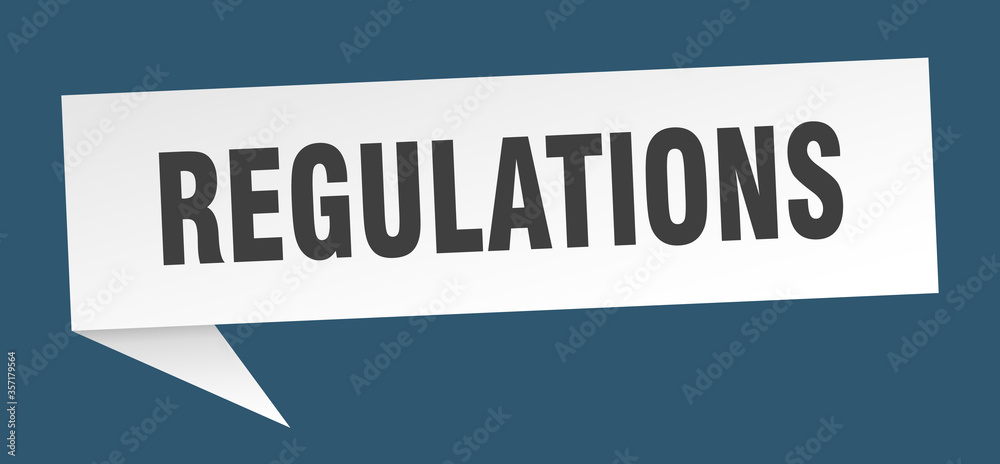 regulations banner. regulations speech bubble. regulations sign