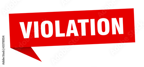 violation banner. violation speech bubble. violation sign