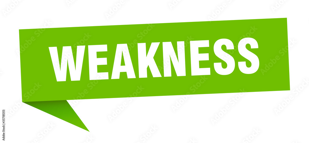 weakness banner. weakness speech bubble. weakness sign weakness banner. weakness speech bubble. weakness sign