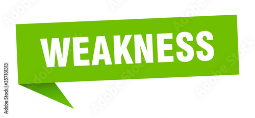 weakness banner. weakness speech bubble. weakness sign