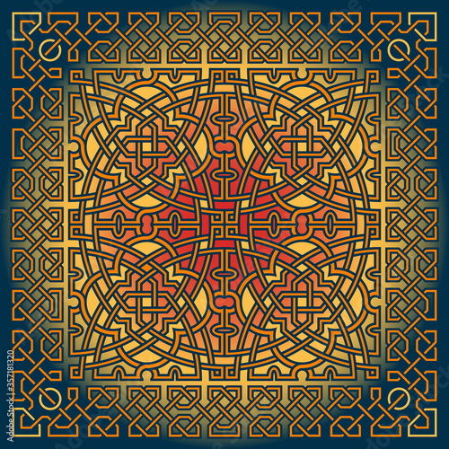 Eastern ancient style decor, based on morecque ornament.