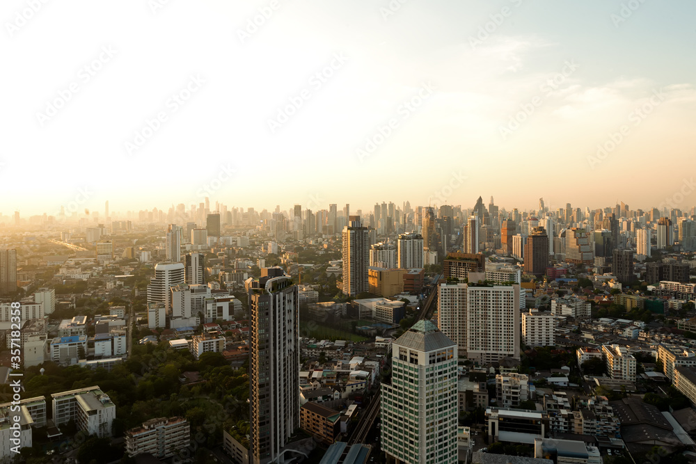hight view  in bangkok thailand city scape