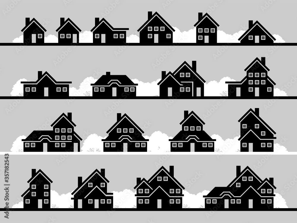 House Building black icon set. Series vector illustration for your ...