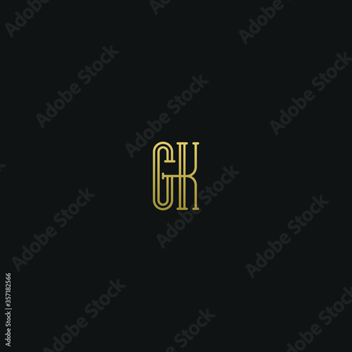 Creative modern elegant trendy unique artistic GK KG K G initial based letter icon logo.