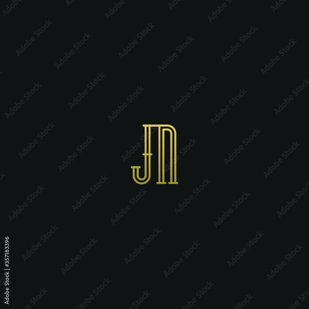 Creative modern elegant trendy unique artistic JN NJ N J initial based letter icon logo.