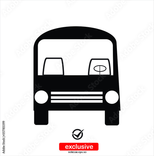 Bus icon.Flat design style vector illustration for graphic and web design.