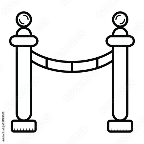 Barrier rope icon vector illustration