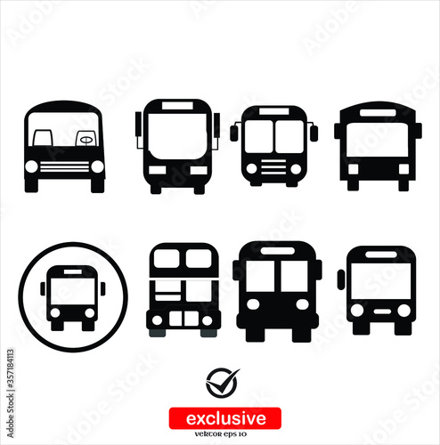 Bus icon.Flat design style vector illustration for graphic and web design.