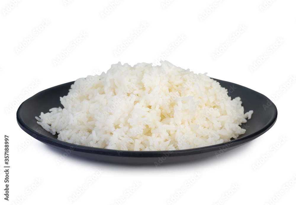 Jasmine cooked rice on white background. healthy food concept.(clipping path) Jasmine cooked rice on white background. healthy food concept.(clipping path)