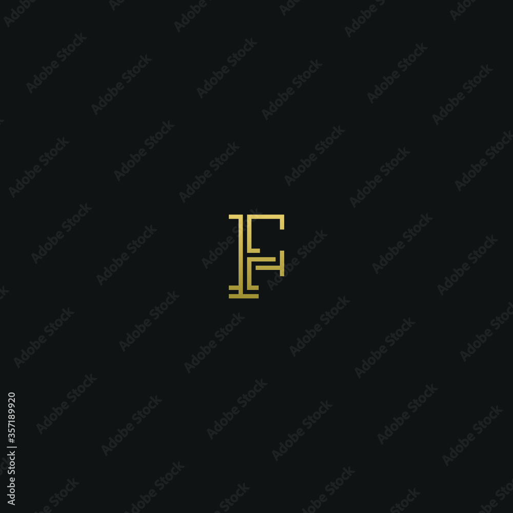 Creative modern elegant trendy unique artistic black and white color F initial based letter icon logo.