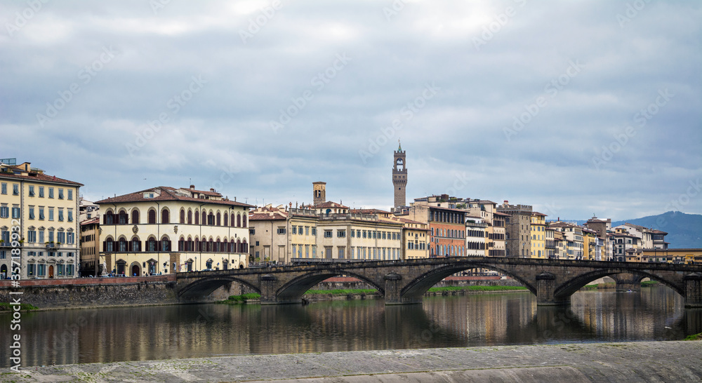 Ponte alla Carraia Bridge is a five-arched bridge spanning the River Arno and linking the district of Oltrarno to the rest of the city of Florence, Italy. Ponte alla Carraia Bridge is a five-arched bridge spanning the River Arno and linking the district of Oltrarno to the rest of the city of Florence, Italy.