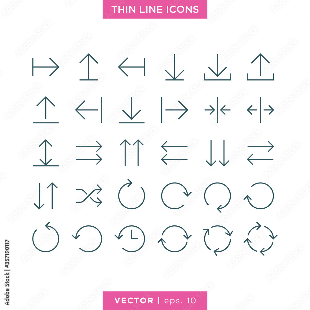 Set of arrow icon vector design template. Editable stroke Set of arrow icon vector design template. Editable stroke