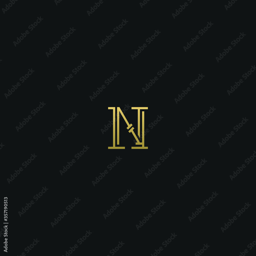 Creative modern elegant trendy unique artistic black and white color N initial based letter icon logo. Creative modern elegant trendy unique artistic black and white color N initial based letter icon logo.