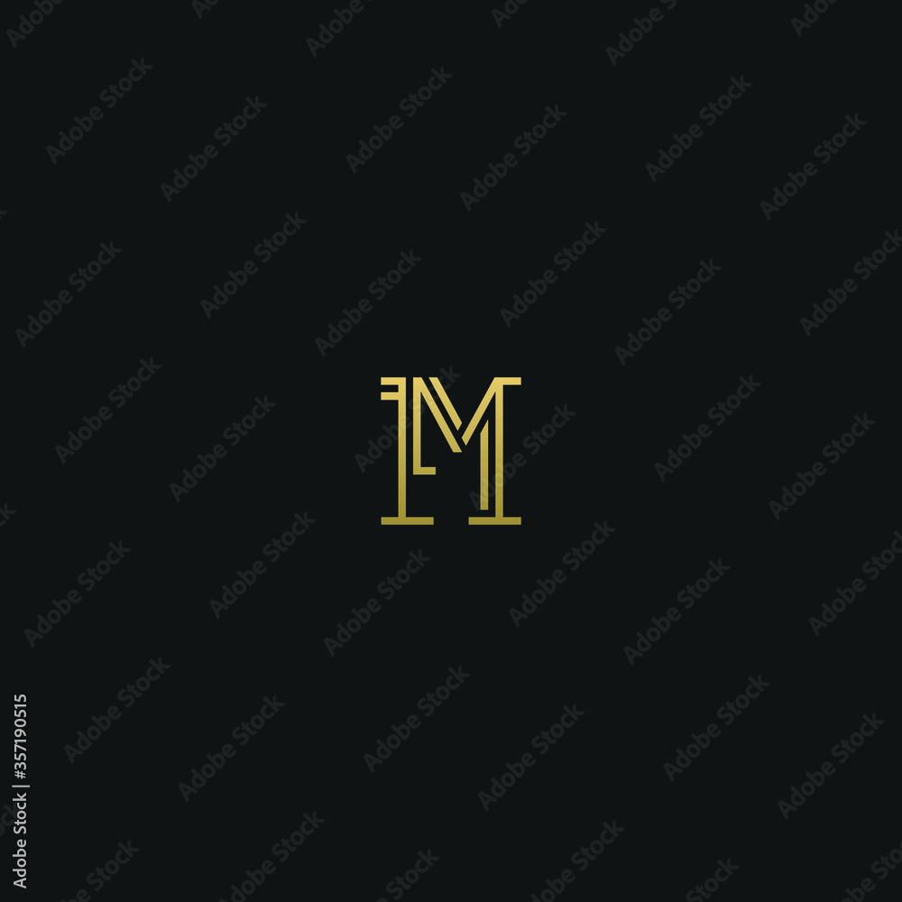 Creative modern elegant trendy unique artistic black and white color M initial based letter icon logo. Creative modern elegant trendy unique artistic black and white color M initial based letter icon logo.