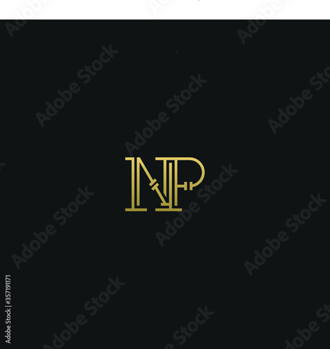 Creative modern elegant trendy unique artistic NP PN N P initial based letter icon logo.